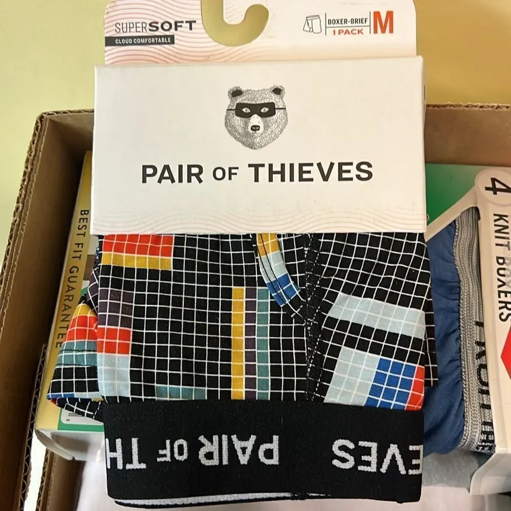 Pair of Thieves Men's Super Soft Boxer‎ Briefs - MultiColored, Medium D12